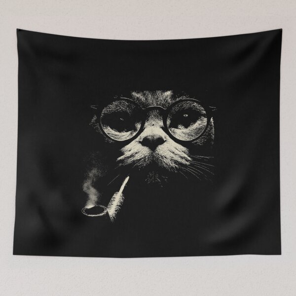 Item preview, Sophisticated Cat With Glasses And Pipe designed and sold by k3rstman1.