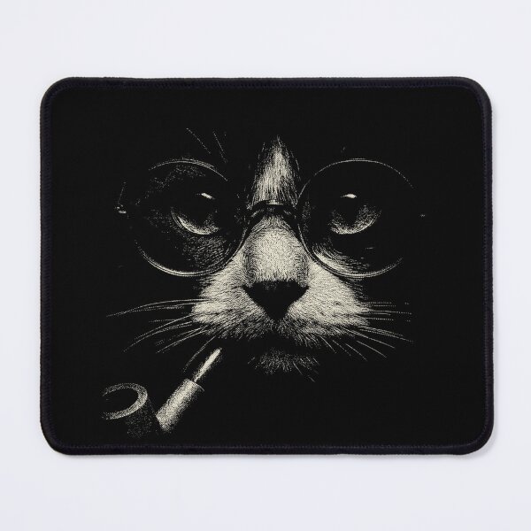 Item preview, Sophisticated Cat Glasses Pipe Portrait designed and sold by k3rstman1.