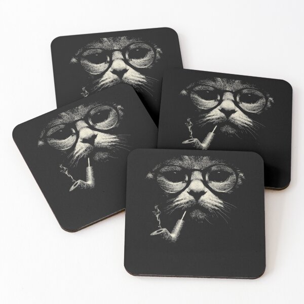 Item preview, Sophisticated Cat Glasses Pipe Portrait designed and sold by k3rstman1.