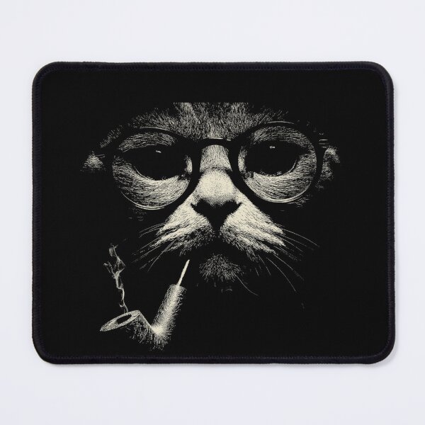 Item preview, Sophisticated Cat Glasses Pipe Portrait designed and sold by k3rstman1.