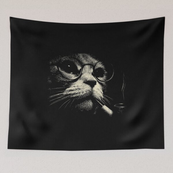 Item preview, Sophisticated Cat With Glasses And Pipe designed and sold by k3rstman1.