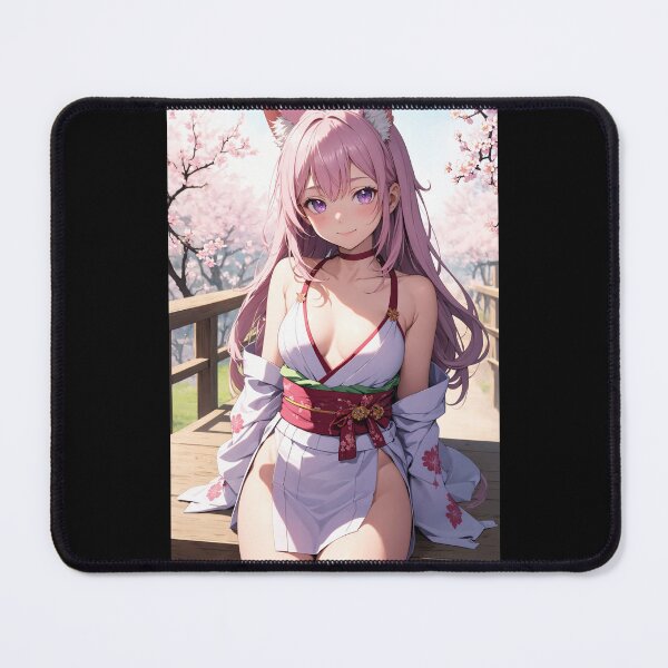 Item preview, Tomifumi Fusago - Pink Hair Kitsune Anime Girl Cherry Blossom Aesthetic designed and sold by iloveanimechibi.