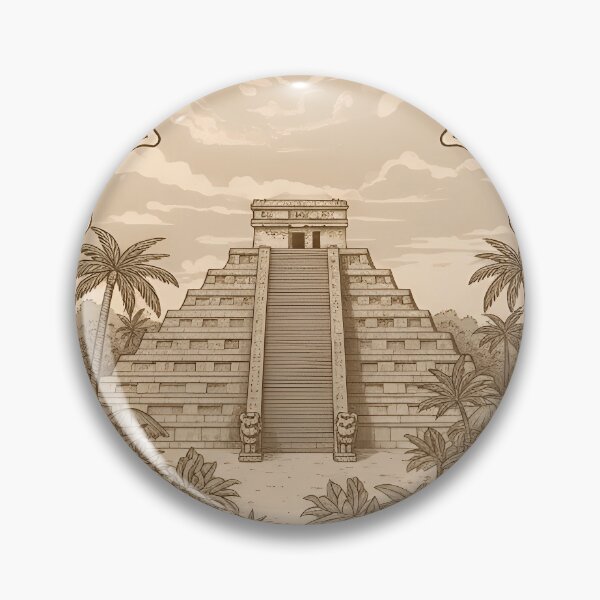 Item preview, Retro style Chichen Itza print designed and sold by UrbanTRIP.