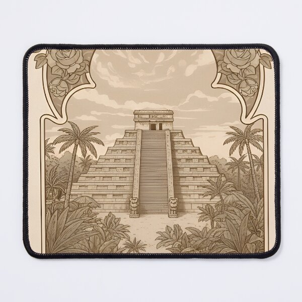 Item preview, Retro style Chichen Itza print designed and sold by UrbanTRIP.