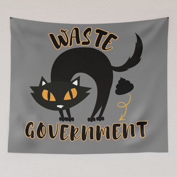 Item preview, Funny Black Cat Waste Government Sarcastic Political Illustration designed and sold by Lio-lio.