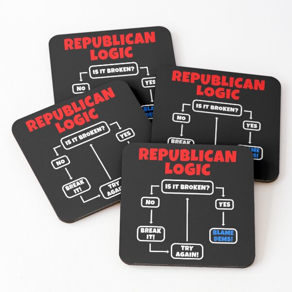 Item preview, Republican Logic Funny Political Flow Chart Satire designed and sold by EthosWear.