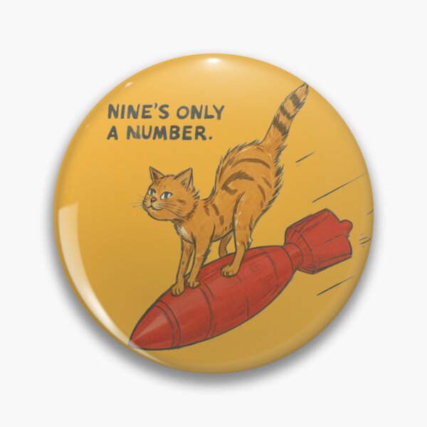 Item preview, Nine's Only a Number - Ginger Cat Riding a Bomb designed and sold by Corinne Alexa Jackson.