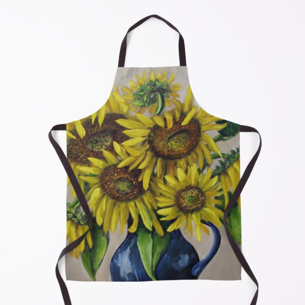 Item preview, Sunflowers in Blue Vase - Expressive Floral Fragment designed and sold by JurateArt-DK.