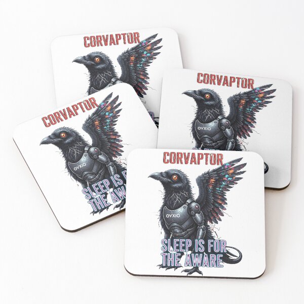 Item preview, CORVAPTOR - Cybernetic Crow Sleep Is For The Aware Art designed and sold by OVXIO.