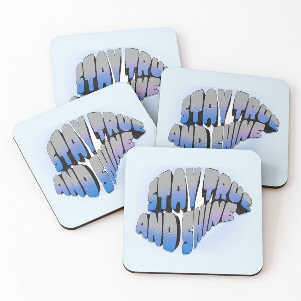 Item preview, Stay True and Shine Retro Blue Neon Glow designed and sold by PriyaMagic.