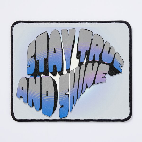 Item preview, Stay True and Shine Retro Blue Neon Glow designed and sold by PriyaMagic.