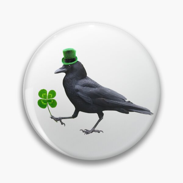 Item preview, Crow with 4 Leaf Clower designed and sold by catsclips.