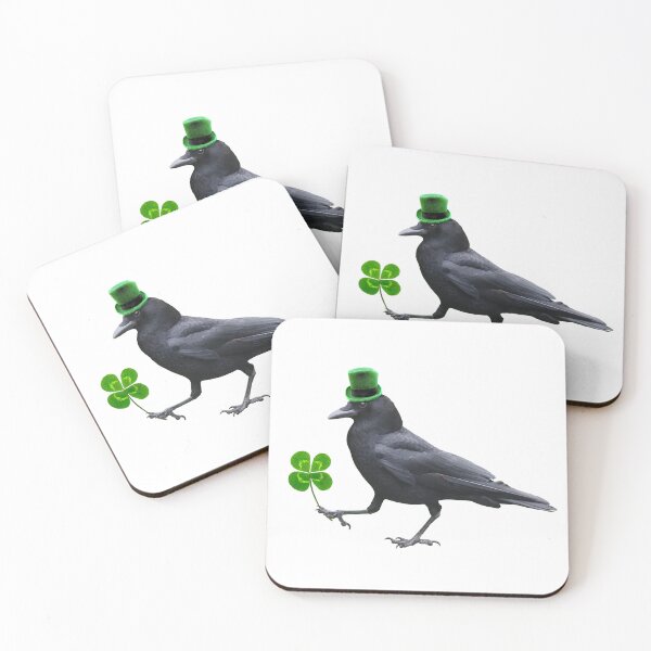 Item preview, Crow with 4 Leaf Clower designed and sold by catsclips.