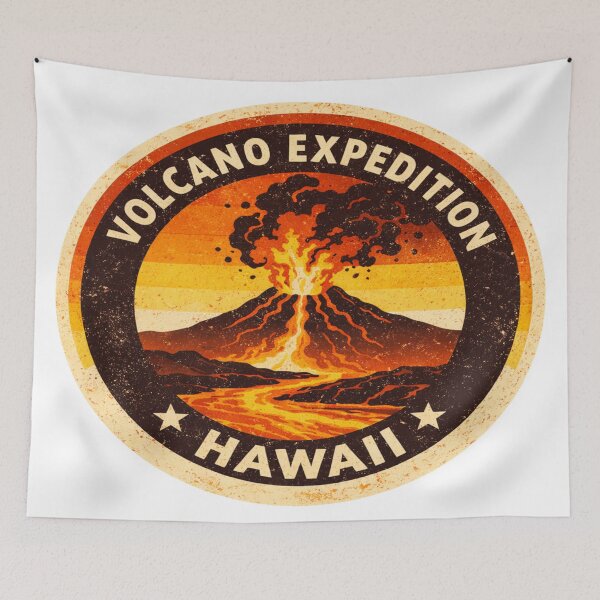 Item preview, Hawaii Volcano Expedition Vintage Sunset Badge Design designed and sold by Globalcitytees.