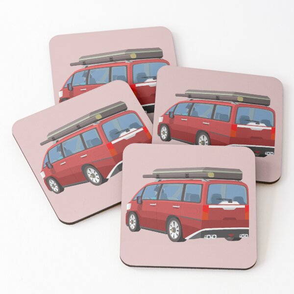 Item preview, Red Adventure Minivan with Roof Tent Vector Art designed and sold by Preat Landscape Vector.