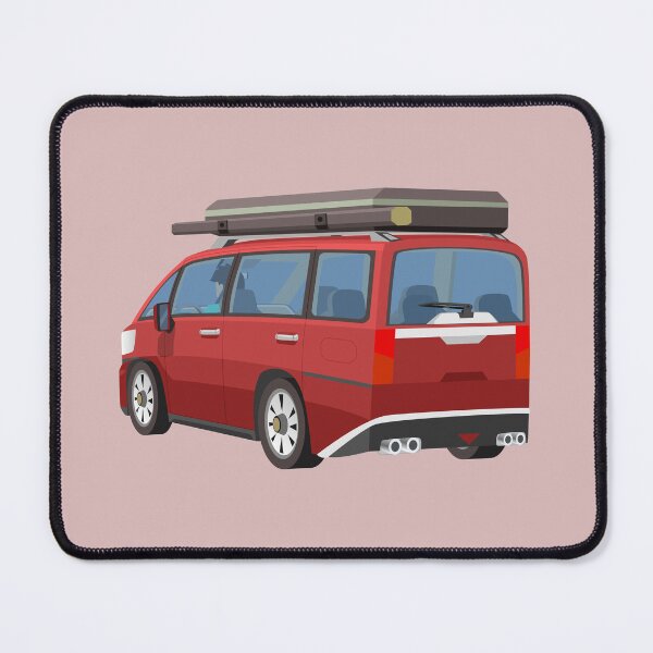 Item preview, Red Adventure Minivan with Roof Tent Vector Art designed and sold by Preat Landscape Vector.