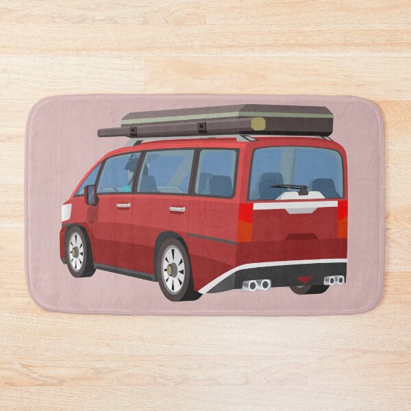 Item preview, Red Adventure Minivan with Roof Tent Vector Art designed and sold by Preat Landscape Vector.
