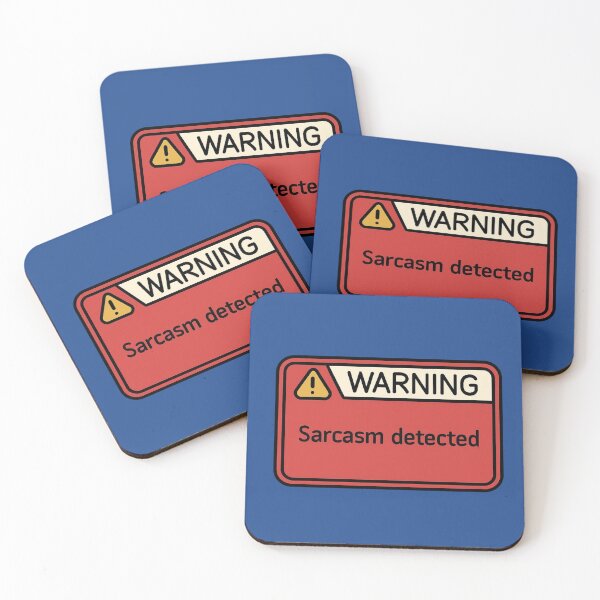 Item preview, Warning sign: sarcasm detected red caution label designed and sold by Rue Market.