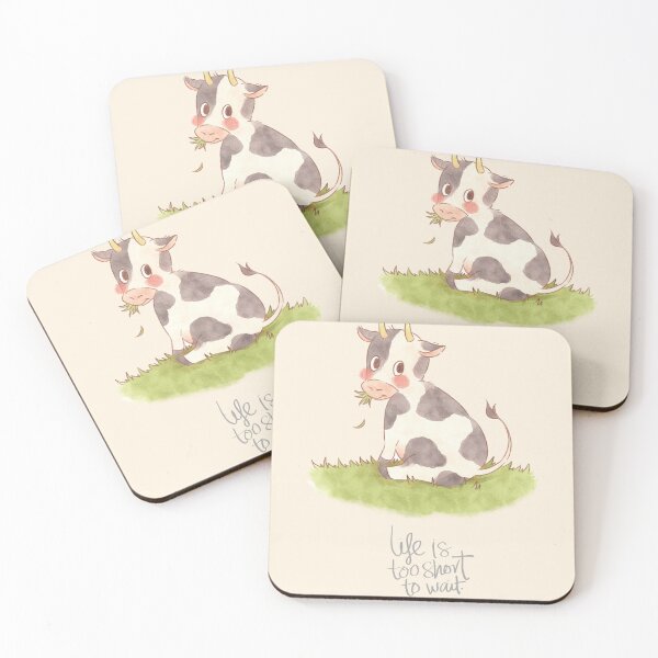 Item preview, Cute Cow Illustration Life is Too Short to Wait designed and sold by Dhiessi.