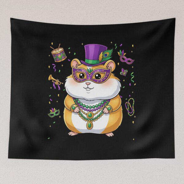 Item preview, Mardi Gras Hamster Fun Lover designed and sold by CORJIDOG-ART.