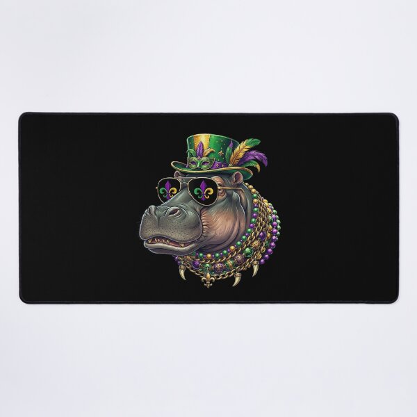 Item preview, Hippos Mardi Gras Party Celebration designed and sold by CORJIDOG-ART.