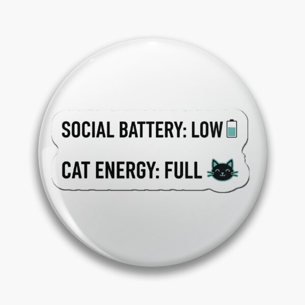 Item preview, Social Battery Low Cat Energy Full - Funny Anti Social Cat Lover Gift designed and sold by digiartsolution.