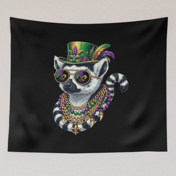 Item preview, Mardi Gras Lemur Party Animal designed and sold by CORJIDOG-ART.