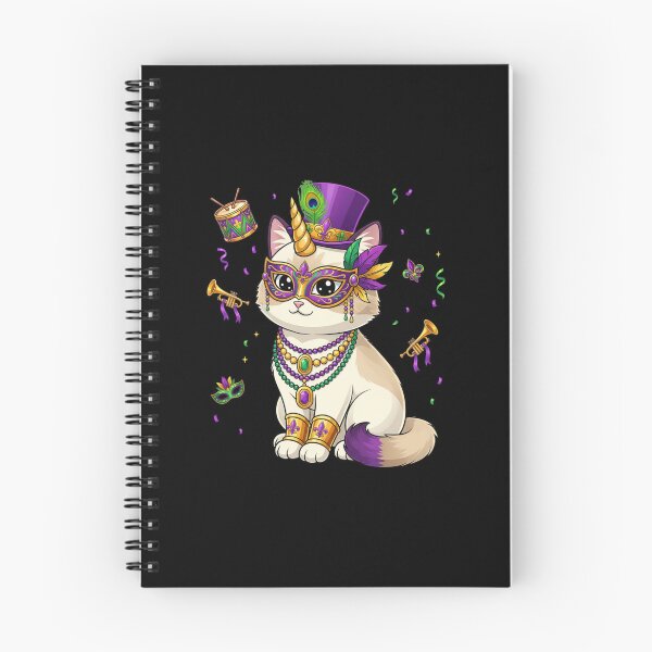 Item preview, Mardi Gras Cat Unicorn Mask Beads Top Hat designed and sold by CORJIDOG-ART.