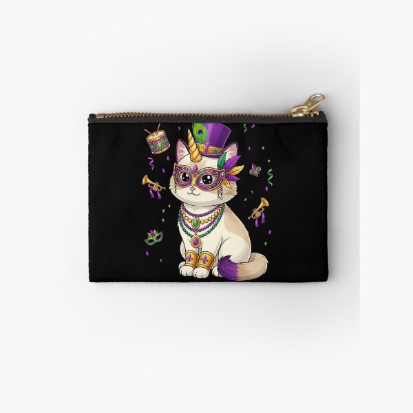 Item preview, Mardi Gras Cat Unicorn Mask Beads Top Hat designed and sold by CORJIDOG-ART.