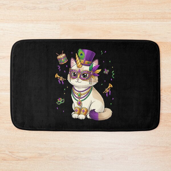 Item preview, Mardi Gras Cat Unicorn Mask Beads Top Hat designed and sold by CORJIDOG-ART.