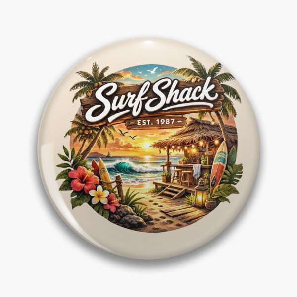Item preview, Surf Shack Tropical Beach Sunset designed and sold by Myra365Art.