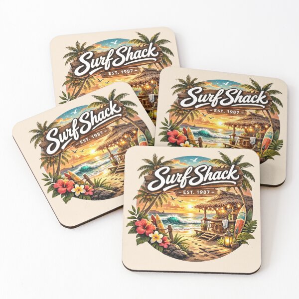 Item preview, Surf Shack Tropical Beach Sunset designed and sold by Myra365Art.
