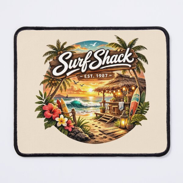 Item preview, Surf Shack Tropical Beach Sunset designed and sold by Myra365Art.