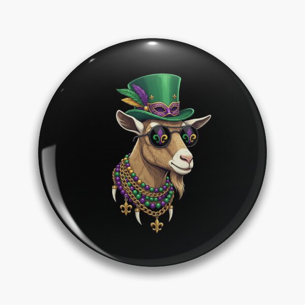 Item preview, Mardi Gras Goat With Beads And Hat designed and sold by CORJIDOG-ART.