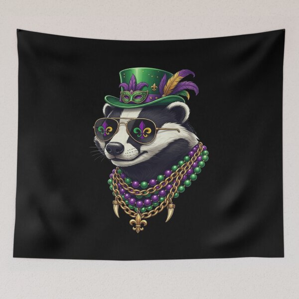 Item preview, Mardi Gras Badger King Funny New Orleans Celebration designed and sold by CORJIDOG-ART.