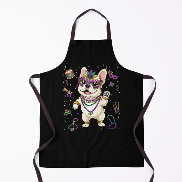 Item preview, French Bulldog Mardi Gras Mask Beads designed and sold by CORJIDOG-ART.