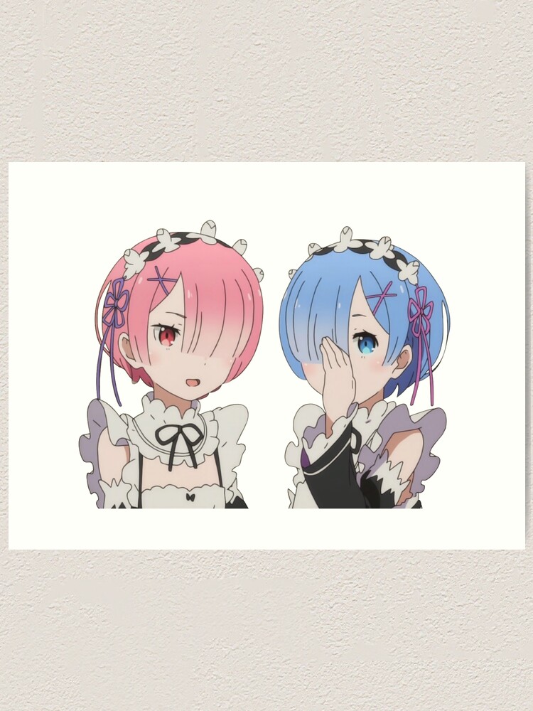 "ReZero Twin Anime Maids Rem and Ram" Art Print for Sale by SAClothing