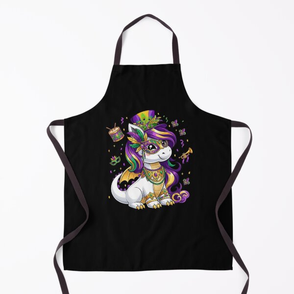 Item preview, Cute Mardi Gras Dragon With Mask And Beads designed and sold by CORJIDOG-ART.