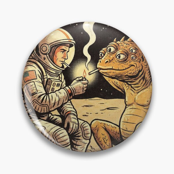 Item preview, Vintage Lunar Smoke Break: Astronaut & Alien designed and sold by LiteTH.