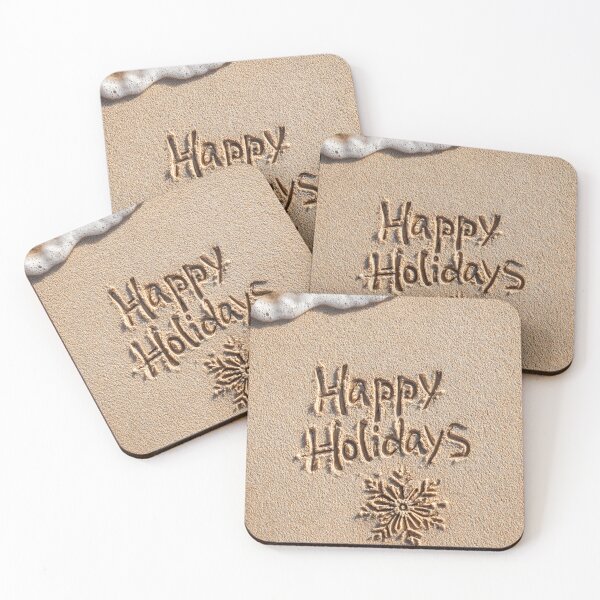 Item preview, Happy Holidays Written In Beach Sand designed and sold by chase-thewave.