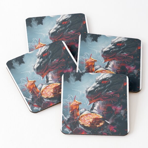 Item preview, Infernal Pizza Dragon – Dark Fantasy Surreal Beast Art designed and sold by Grafititee.