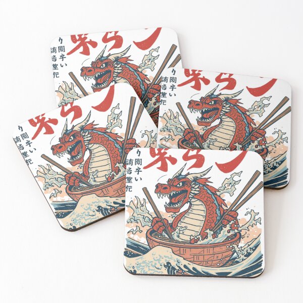 Item preview, Ramen Dragon Attack Japanese Kaiju Monster Ukiyo-e Wave T-Shirt designed and sold by MattariShop.