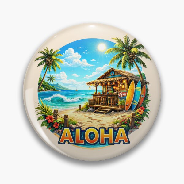 Artikelvorschau, Aloha Tropical Surf Shack Beach Hawaii entworfen und verkauft von Myra365Art.