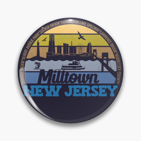 Item preview, Milltown New Jersey Sunset Retro Vintage Local Pride Logo designed and sold by CRHPOD20.