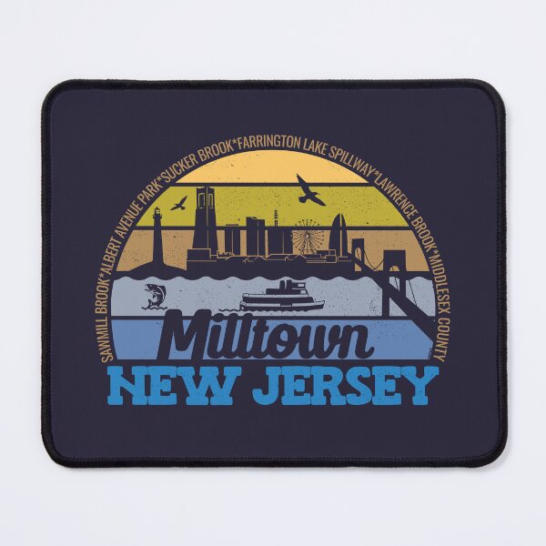 Item preview, Milltown New Jersey Sunset Retro Vintage Local Pride Logo designed and sold by CRHPOD20.