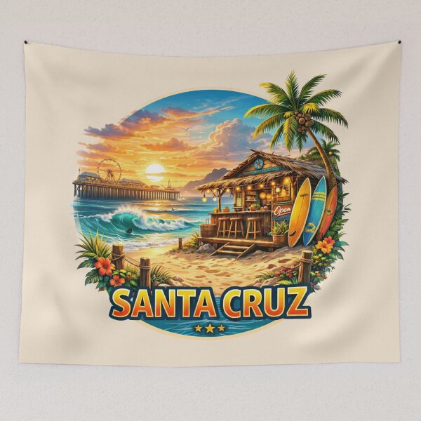 Item preview, Santa Cruz Surf Shack - Beach Boardwalk, California designed and sold by Myra365Art.