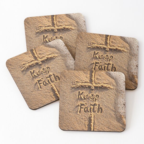 Item preview, Keep Faith Cross Drawing In Beach Sand designed and sold by chase-thewave.