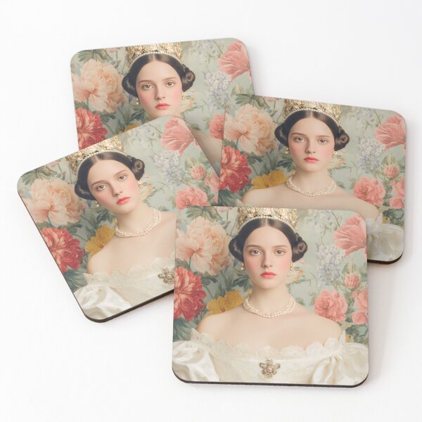 Item preview,  Romantic Royal Floral Portrait – Elegant Vintage Queen Art designed and sold by Mindrender.