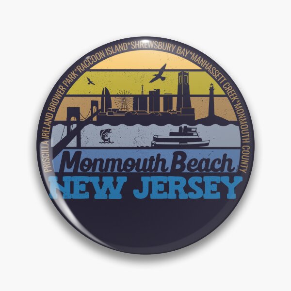 Item preview, Monmouth New Jersey Sunset Retro Vintage Local Pride Logo designed and sold by CRHPOD20.