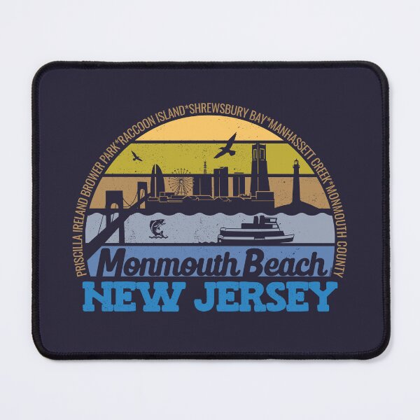 Item preview, Monmouth New Jersey Sunset Retro Vintage Local Pride Logo designed and sold by CRHPOD20.